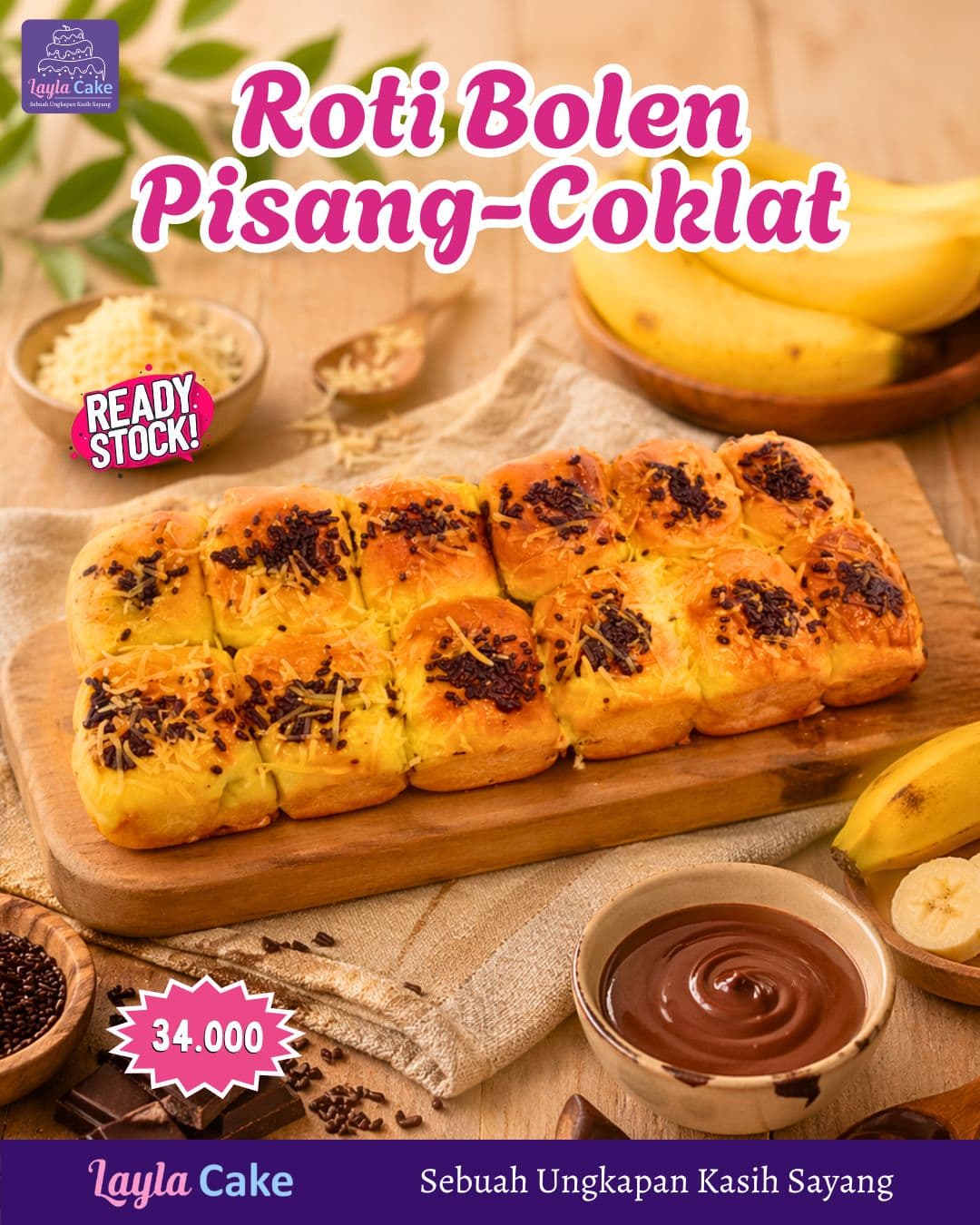 Roti Bolen Pisang Coklat